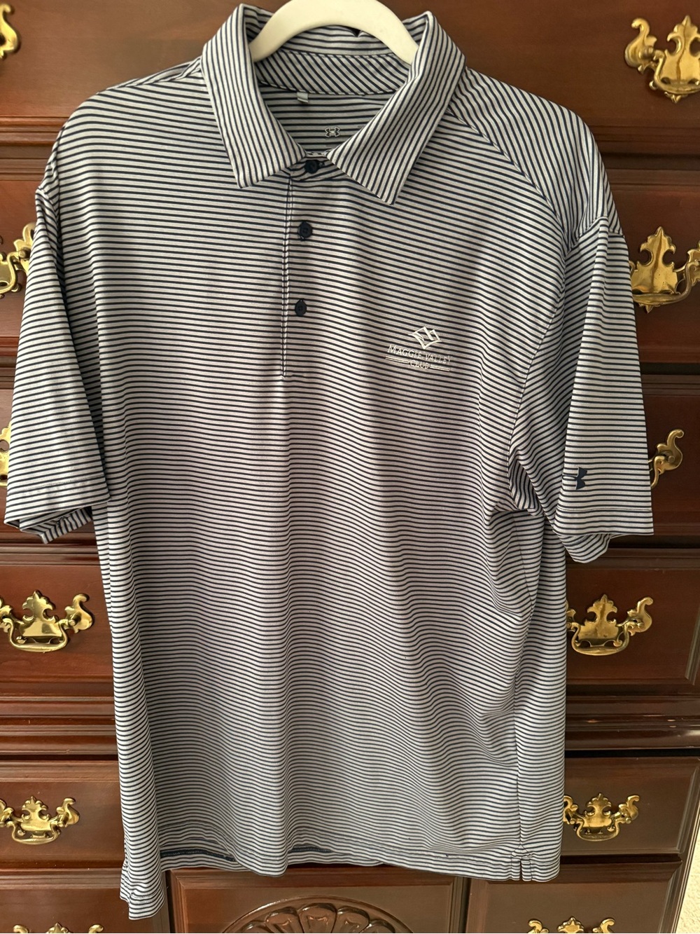 Under Armour Men’s Grey & Navy Striped Polo Shirt
